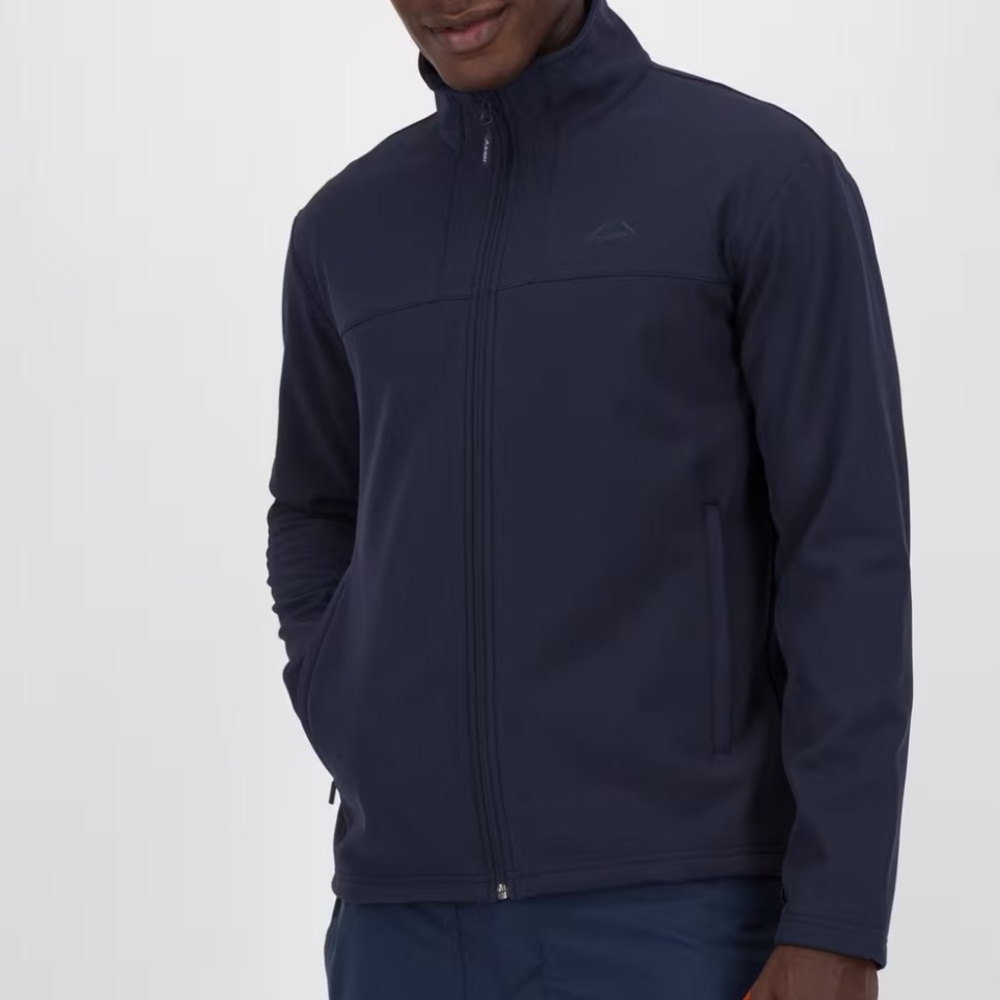 K-Way Softshell Navy Blue Full Zip Up Jacket Water Resistant Hydro Repellent Men